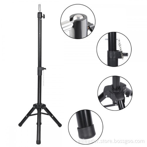 Wig Stand Black Mannequin Head Tripod For Wigs